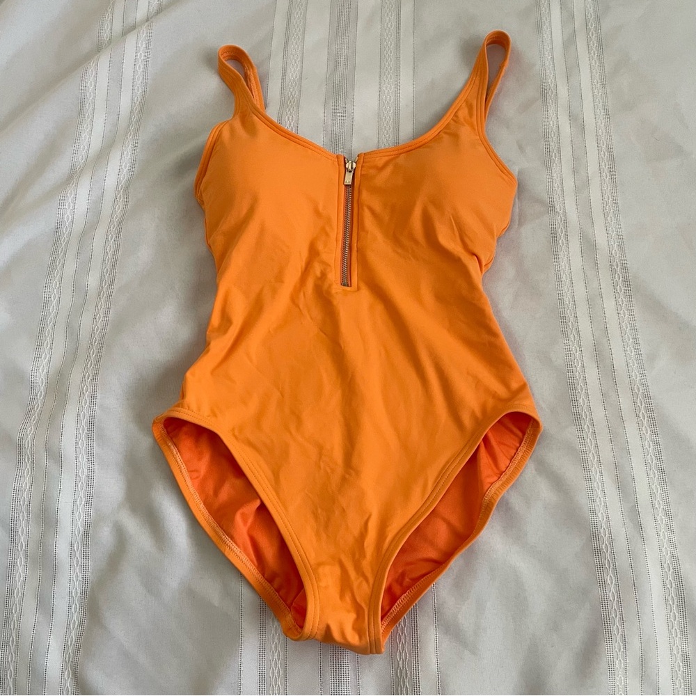 MICHAEL Michael Kors Vibrant Orange Zip One Piece